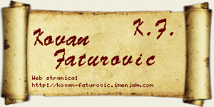 Kovan Faturović vizit kartica